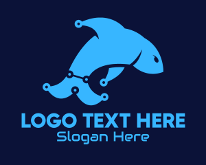 Fish - Blue Dolphin Tech logo design