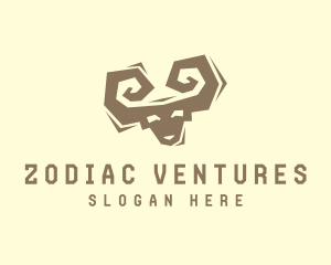 Zodiac - Ram Face Silhouette logo design