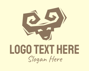 Brown - Brown Ram Silhouette logo design