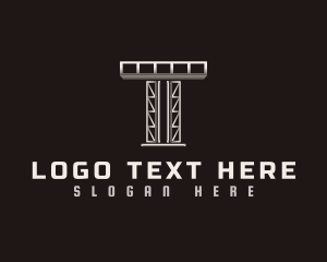 Sitework - Industrial Construction Scaffold Letter T logo design