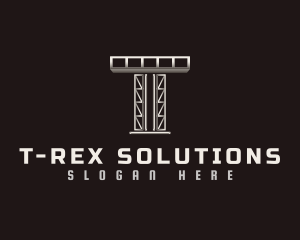 Industrial Construction Scaffold Letter T logo design