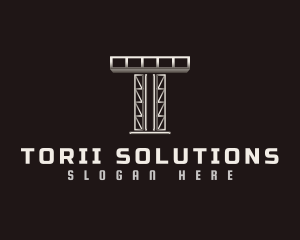 Industrial Construction Scaffold Letter T logo design