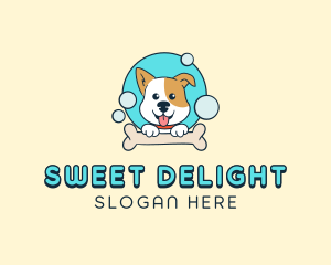 Treat - Bubble Bath Dog logo design