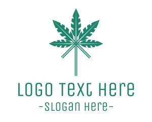 Cannabis - Arrow Cannabis Leaves logo design