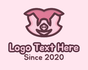 Cartoon - Pink Pig Cartoon logo design