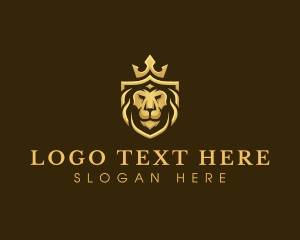 Luxe - Lion Crown Shield logo design