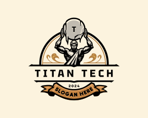 Strong Atlas Man logo design