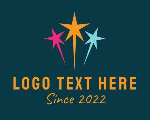 Colorful - Star Fireworks Celebration logo design