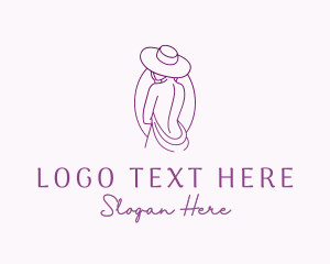 Clothing Brand - Sexy Woman Hat logo design