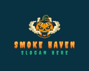 Vaping Spooky Pumpkin logo design