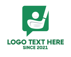 Negative Space - Green Golf Chat logo design