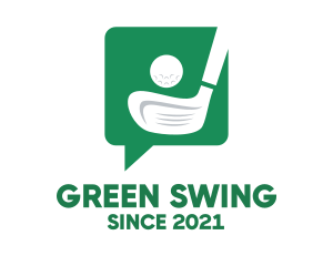 Golf - Green Golf Chat logo design