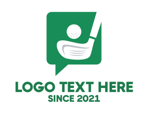 Golfer - Green Golf Chat logo design