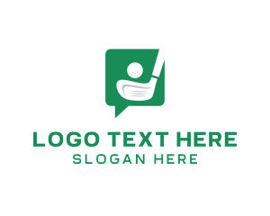 Green Golf Chat logo design