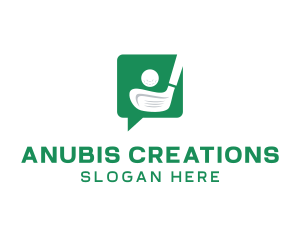 Green Golf Chat logo design