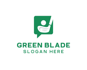 Green Golf Chat logo design