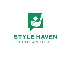 Green Golf Chat logo design