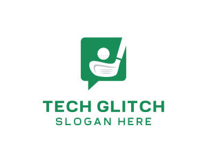 Green Golf Chat logo design