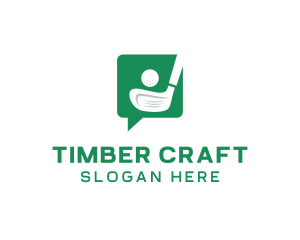 Green Golf Chat logo design