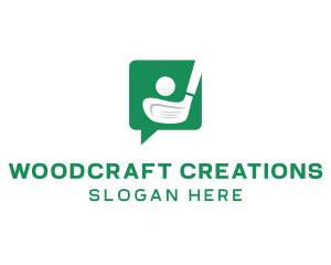 Green Golf Chat logo design