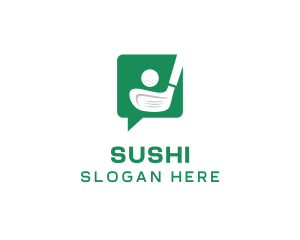 Green Golf Chat logo design