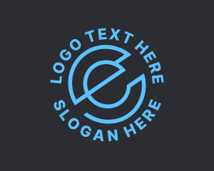 Application - Data Software Letter EC logo design