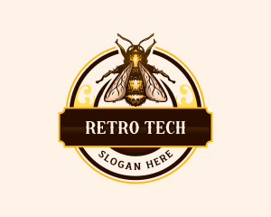 Retro Hornet Bee logo design