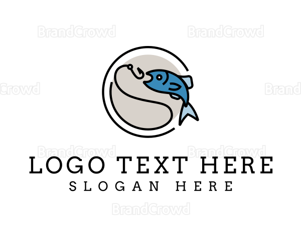 Minimalist Fish Hook Logo