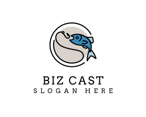 Minimalist Fish Hook Logo