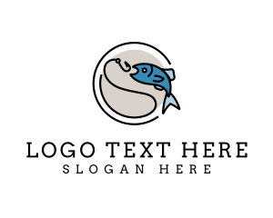 Restaurant - Minimalist Fish Hook logo design