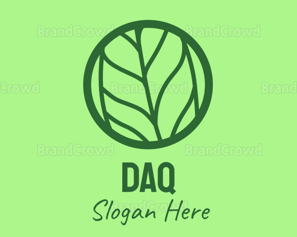 Green Leaf Badge Logo