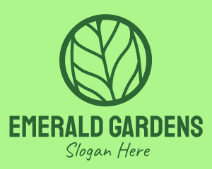 Green Leaf Badge logo design