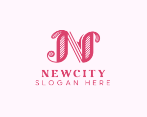 Vintage Fashion Boutique Letter N logo design