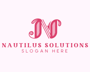 Vintage Fashion Boutique Letter N logo design