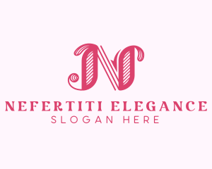 Vintage Fashion Boutique Letter N logo design