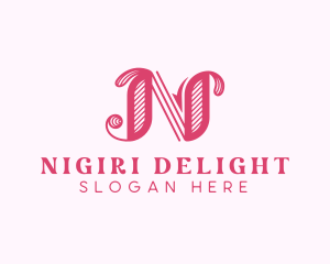 Vintage Fashion Boutique Letter N logo design