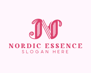 Vintage Fashion Boutique Letter N logo design