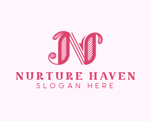 Vintage Fashion Boutique Letter N logo design