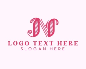 Cosmetics - Vintage Fashion Boutique Letter N logo design