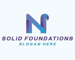 Gradient Modern Letter N Logo
