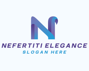 Gradient Modern Letter N logo design