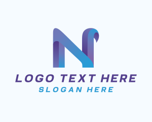 Gradient Modern Letter N Logo