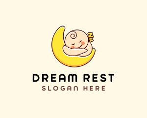 Nap - Sleeping Baby Moon logo design