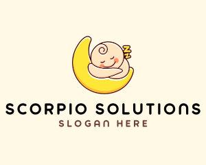 Sleeping Baby Moon  logo design