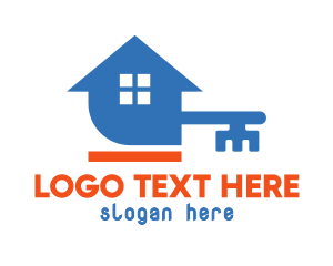 Lock - Blue Key House logo design