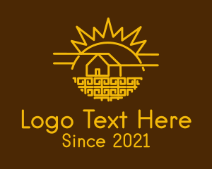 Field - Rural House Sunrise logo design