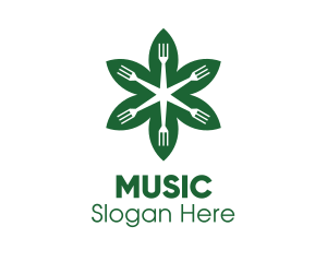 Green Flower Fork Logo