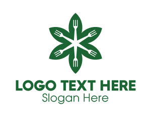 Green Flower Fork Logo