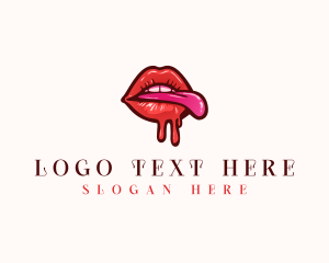 Dating - Sexy Smooth Lips logo design