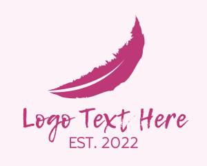 Designs - Pink Feather Watercolor logo design